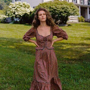 NWOT Christy Dawn - The Narcissa Dress in Evergreen Apple Harvest